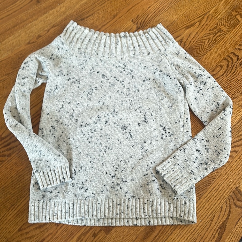 Hinge speckled off-the-shoulder sweater
